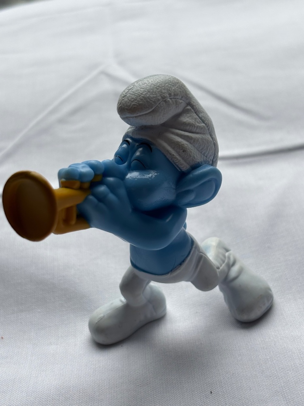 Vintage 2013 Harmony Smurf Playing Trumpet PVC Action Figure Toy | McDonald's Ha